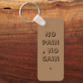GYM Motivation - Aangepaste tekst en licht bruin Sleutelhanger (Voorkant)