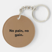 GYM Motivation - Aangepaste tekst en licht bruin Sleutelhanger (Achterkant)