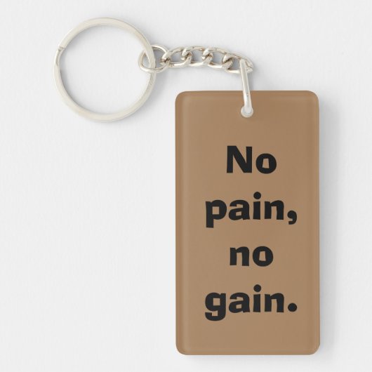 GYM Motivation - Aangepaste tekst en licht bruin Sleutelhanger (Voorkant)