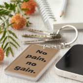 GYM Motivation - Aangepaste tekst en licht bruin Sleutelhanger (Voorkant Rechts)