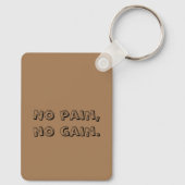 GYM Motivation - Aangepaste tekst en licht bruin Sleutelhanger (Achterkant)