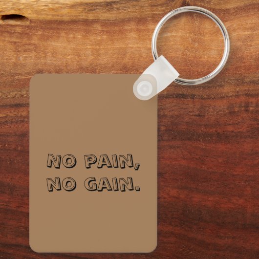 GYM Motivation - Aangepaste tekst en licht bruin Sleutelhanger (Achterkant)