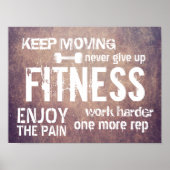 Gym Motivation Fitness Personal Trainer Grunge Poster (Voorkant)