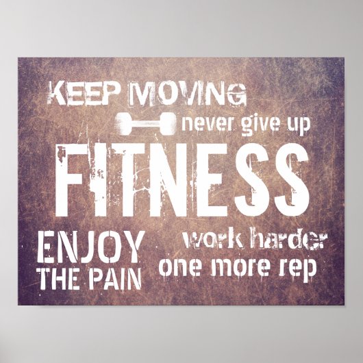 Gym Motivation Fitness Personal Trainer Grunge Poster (Voorkant)