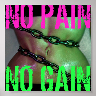 Gym Motivation Workout No Pijn No Gain Poster