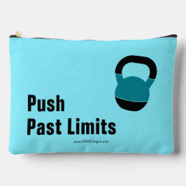 Gym Motto Push Past Limits Electric-Blue Black Etui
