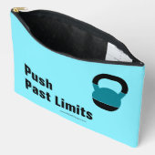 Gym Motto Push Past Limits Electric-Blue Black Etui (Open)
