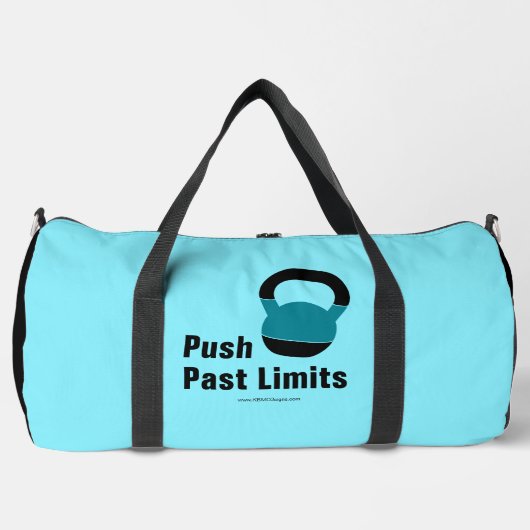 Gym Motto Push Past Limits Electric-Blue Black Plunjezak (Voorkant)