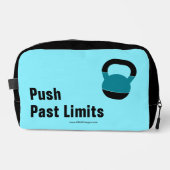 Gym Motto Push Past Limits Electric-Blue Black Toilettasje (Voorkant)