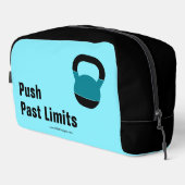 Gym Motto Push Past Limits Electric-Blue Black Toilettasje (Rechterhoek)