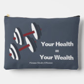 Gym Motto Your Health = Your Wealth Grey & Red Etui (Voorkant)