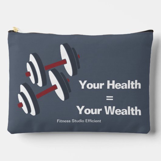 Gym Motto Your Health = Your Wealth Grey & Red Etui (Voorkant)