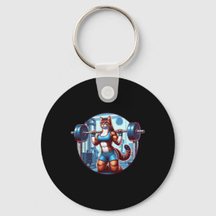 Gym Muscle Meisje met een Barbell Power Beauty Bod Sleutelhanger