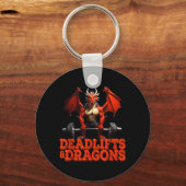 Gym Nerd Deadlifts Dragons RPG Workout Sleutelhanger (Voorkant)