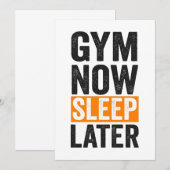 Gym nu Slaap Later Grappige Fitness Bodybuilding Kaart (Voorkant / Achterkant)