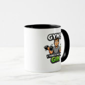 Gym of Gin Grappige Cartoon Workout Humor Mok (Voorkant rechts)