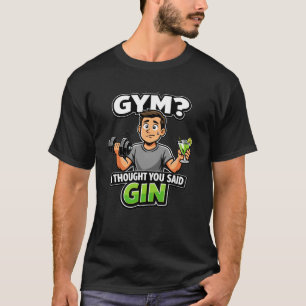 Gym of Gin Grappige Cartoon Workout Humor T-shirt