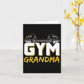Gym Oma Gewichtheffen Training Fitness Workout Kaart (Gele Bloem)