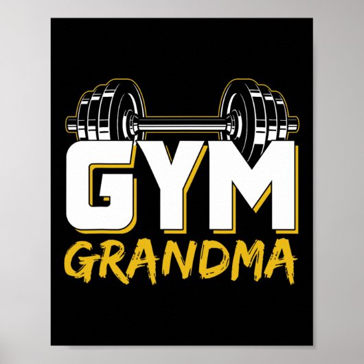 Gym Oma Krachttraining Fitness Workout Poster (Voorkant)