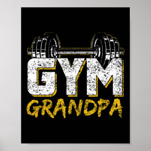 Gym Opa Workout Training Fitness Gewichtheffen Poster