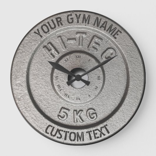 Gym Owner of User Fitness Funny Grey Edition Grote Klok (Voorkant)