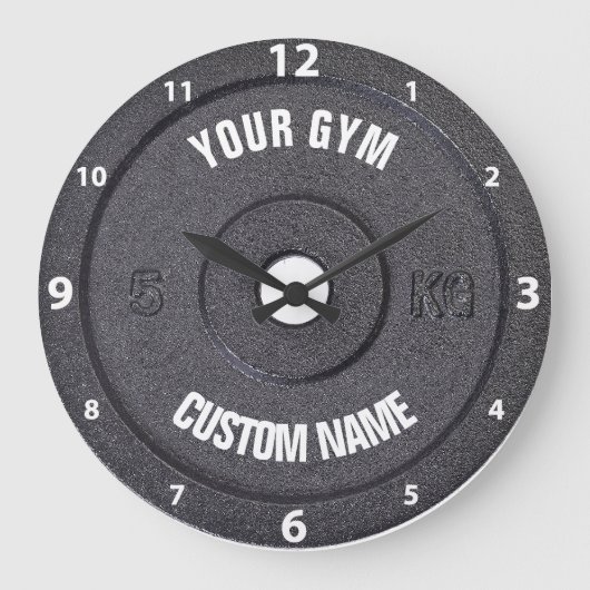 Gym Owner of User Funny White Numbers Clock Grote Klok (Voorkant)