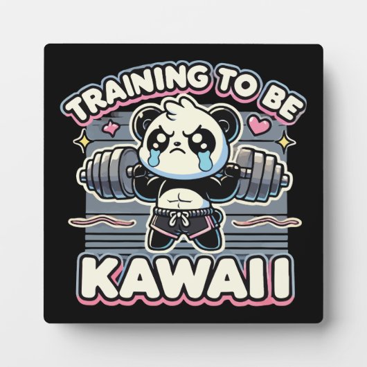 Gym Panda Training om Kawaii Schattigee Anime Work Fotoplaat (Voorkant)
