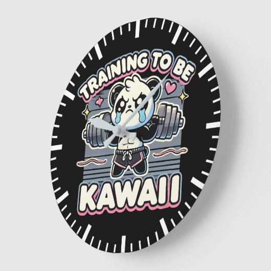 Gym Panda Training om Kawaii Schattigee Anime Work Grote Klok (Hoek)