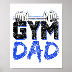 Gym Papa Fitness Workout Gewichtheffen Training Ve Poster