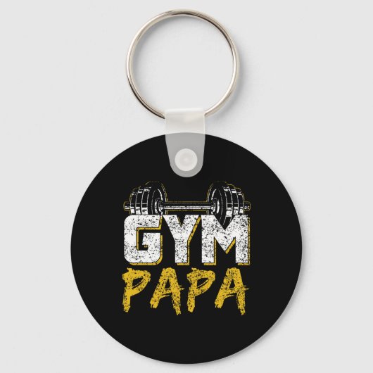 Gym Papa Training Gewichtheffen Fitness Workout Da Sleutelhanger (Voorkant)