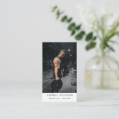 Gym Personal Trainer Fitness Foto QR-code Visitekaartje (Staand voorkant)