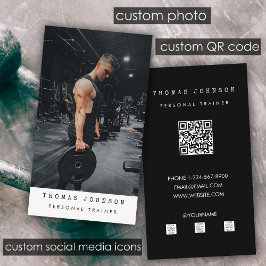 Gym Personal Trainer Fitness Foto QR-code Visitekaartje