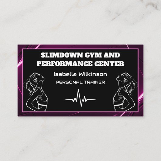 Gym Personal Trainer Workout Performance Center Visitekaartje (Voorkant)