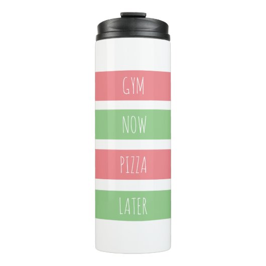 Gym pizza later gepersonaliseerd thermosbeker (Voorkant)