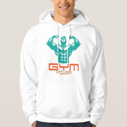 Gym Power Motivation Fitness Strength Workout Hoodie (Voorkant)