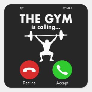 Gym Powerlifting Bodybuilding Gezegde Gift Vierkante Sticker