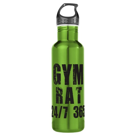 Gym Rat - 24/7 365 - Bodybuilding Waterfles (Voorkant)