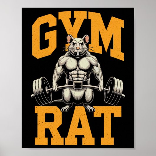 Gym Rat Betekenis Gym Rat Kostuum Gewichtheffen Gy Poster (Voorkant)