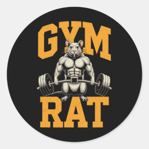 Gym Rat Betekenis Gym Rat Kostuum Gewichtheffen Gy Ronde Sticker