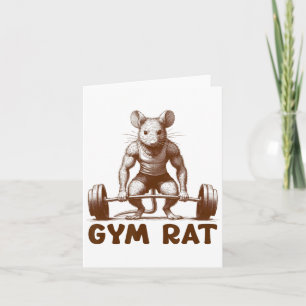 Gym Rat Fitness Bodybuilding Funny Workout Gym Wei Kaart