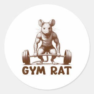 Gym Rat Fitness Bodybuilding Grappige Workout Gym  Ronde Sticker