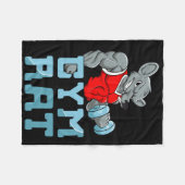 Gym Rat Fitness Bodybuilding Spierspor Fleece Deken (Voorkant (Horizontaal))