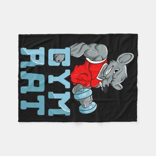 Gym Rat Fitness Bodybuilding Spierspor Fleece Deken (Voorkant (Horizontaal))