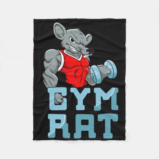 Gym Rat Fitness Bodybuilding Spierspor Fleece Deken (Voorkant)