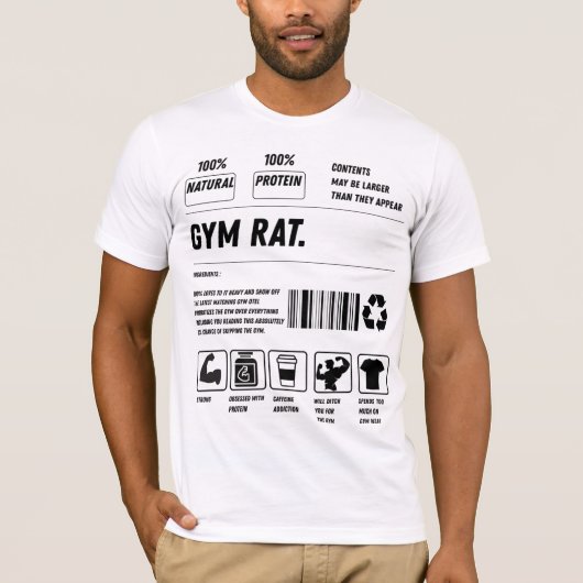 Gym Rat Formula: Handle With Gains T-shirt (Voorkant)