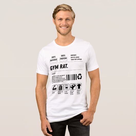 Gym Rat Formula: Handle With Gains Tri-Blend Shirt (Voorkant volledig)