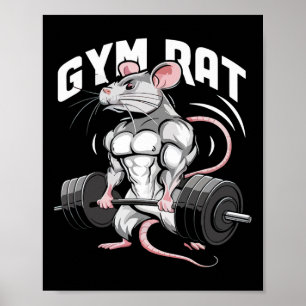 Gym Rat Grappig Bodybuilding Fitness Workout Gym W Poster