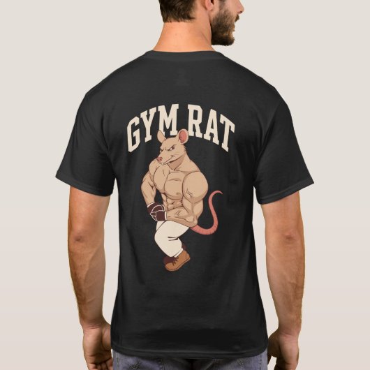 Gym Rat Grappige Gym Workout Spiermuis T-shirt (Achterkant)