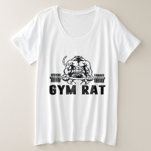 Gym Rat Grote Maat T-shirt (Design voorkant)