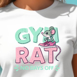 Gym Rat Mouse - Funny Fitness Cartoon voor Gym Lov T-shirt